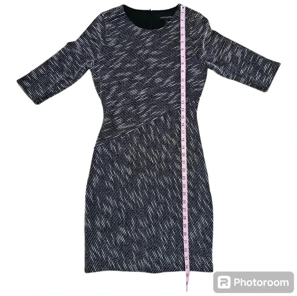 Banana Republic Women's Black Gray Textured Knit Sheath Dress Size 0 Career Lux - Picture 7 of 7